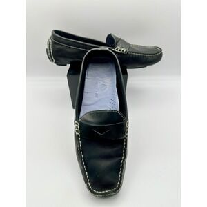 Cole Haan Driving Mocs Womens 7.5B Black Leather Penny Loafers D18591